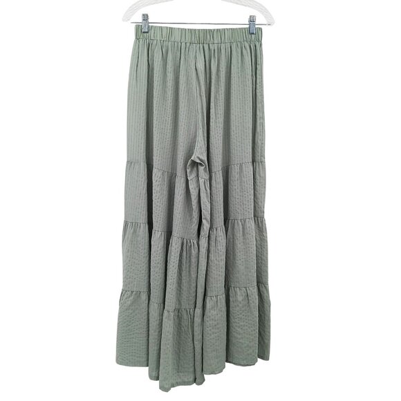 Chicwish Sunny Days Wide Leg Pants High Waist Casual Boho NWT Size M/L Green - Picture 4 of 14